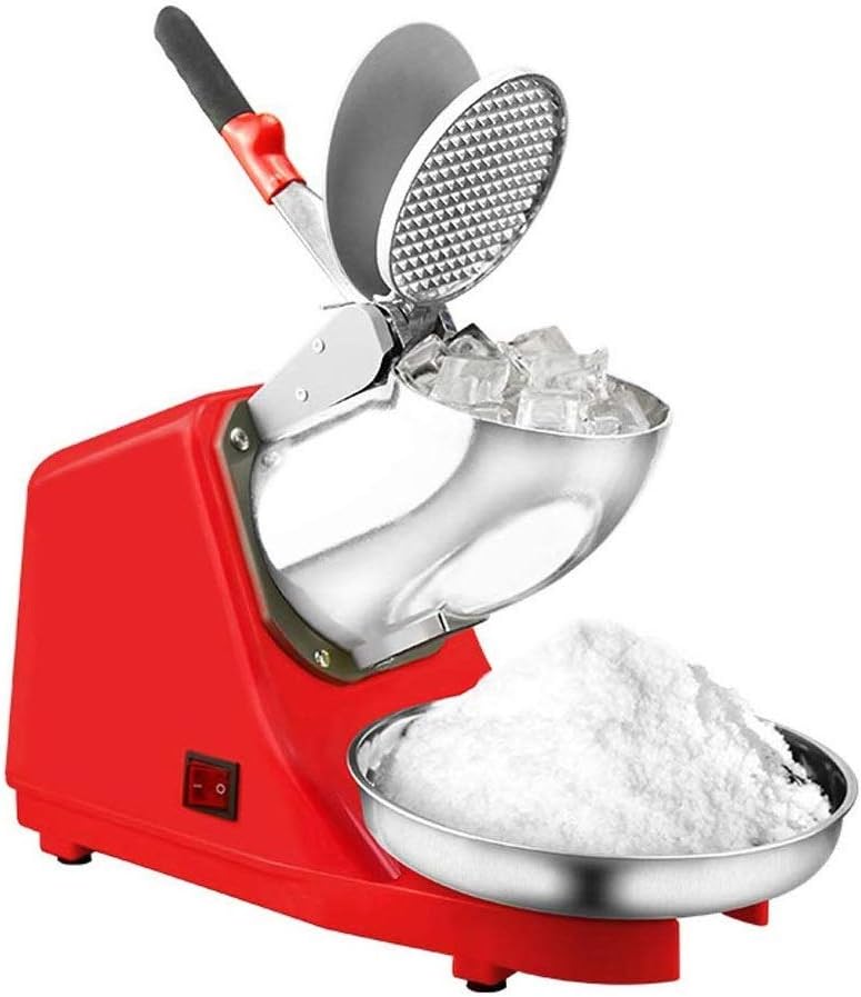 HIZLJJ Electric Dual Blades Ice Crusher Shaver Snow Cone Maker Machine for Home and Commercial Use Freestanding Commercial Ice Maker Machine Commercial Electric Stainless Steel Ice Crusher