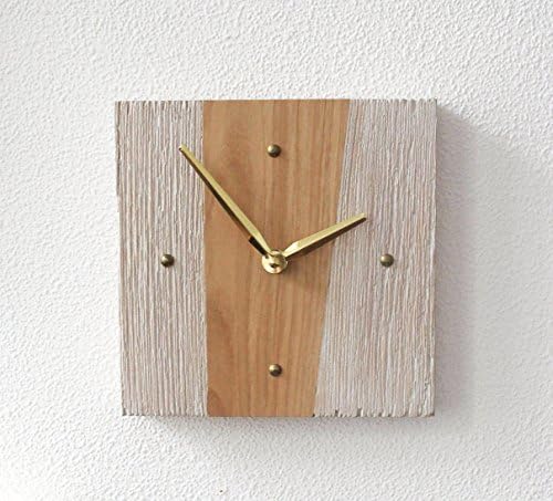 WoodenStuff Small Wood Wall Clocks Decorative Luxury Style Frame Wall Mounted Designer Contemporary Beautiful Natural Industrial Wooden Clock for Home Living Room Bedroom Kitchen Decor