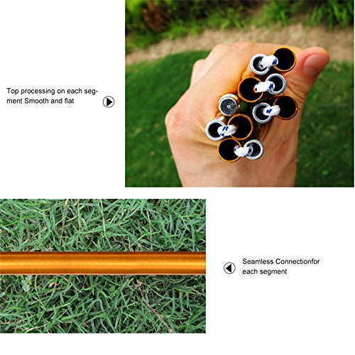 Tent Pole Rod Aluminum Alloy Tarp Poles Supporting Rod Tent Stakes Support Replacement Kit (2Pcs)