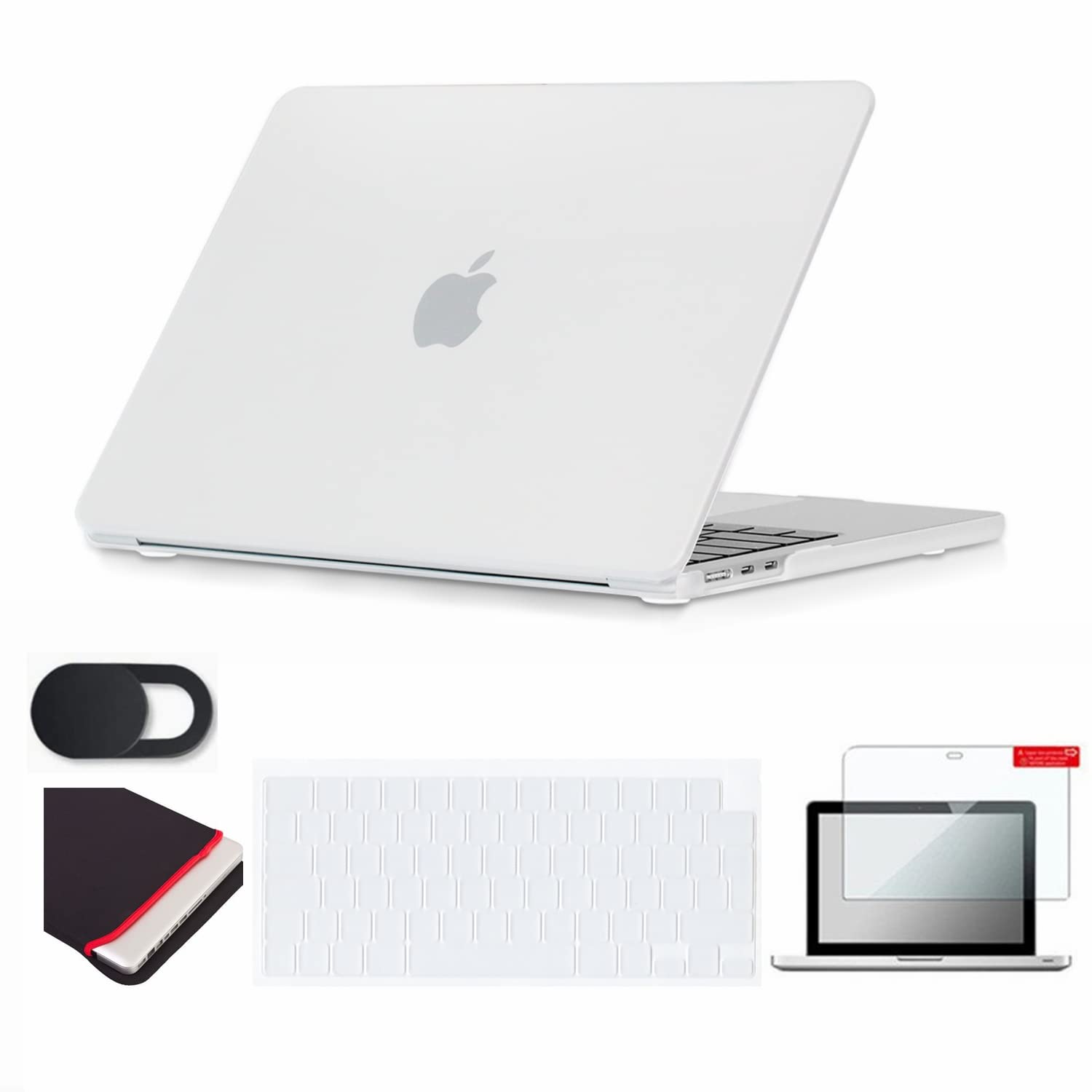 Se7enline Compatible with MacBook Air 13.6 inch Case M2 M3 M4 2022-2025 for A2681/A3113/A3240 13.6 inch Hard Shell Case & Keyboard Skin & Sleeve & Screen Protector & Webcam Cover,Matte Transparent