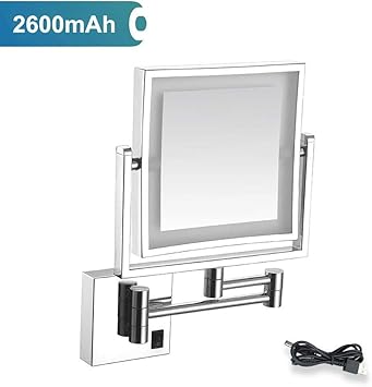 DIELUNY Kosmetikspiegel Quadratischer Badezimmerspiegel Rasierspiegel