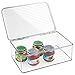 mDesign Stackable Kitchen Refrigerator Cabinet or Pantry Storage Organizer Bin with Attached Hinged Lid for Baby and Toddler Food, Snacks, Jar Storage BPA Free, Food Safe - Clear