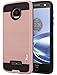 Moto Z Force Case, Tauri [Shock Absorbent] Slim Brush Texture Hybrid Defender Armor Protective Case Cover For Motorola Moto Z Force Droid - Rose Gold