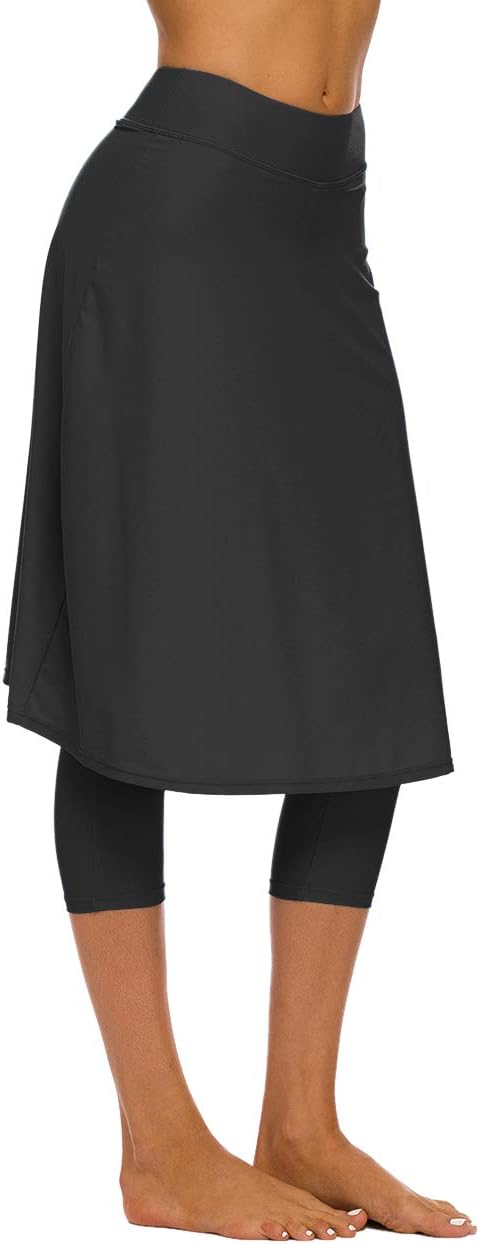 Seagoo Swim Skirt with Leggings Women UV Protection Skirted Swimming Leggings Pants