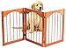 Kleeger Wooden Pet Gate, Foldable & Freestanding, For Indoor Home & Office Use. Keeps Pets Safe [Natural Classic Arch Decorative Design]. DESIGNED FOR SMALL PETS. Easy Set Up, No Tools Required.