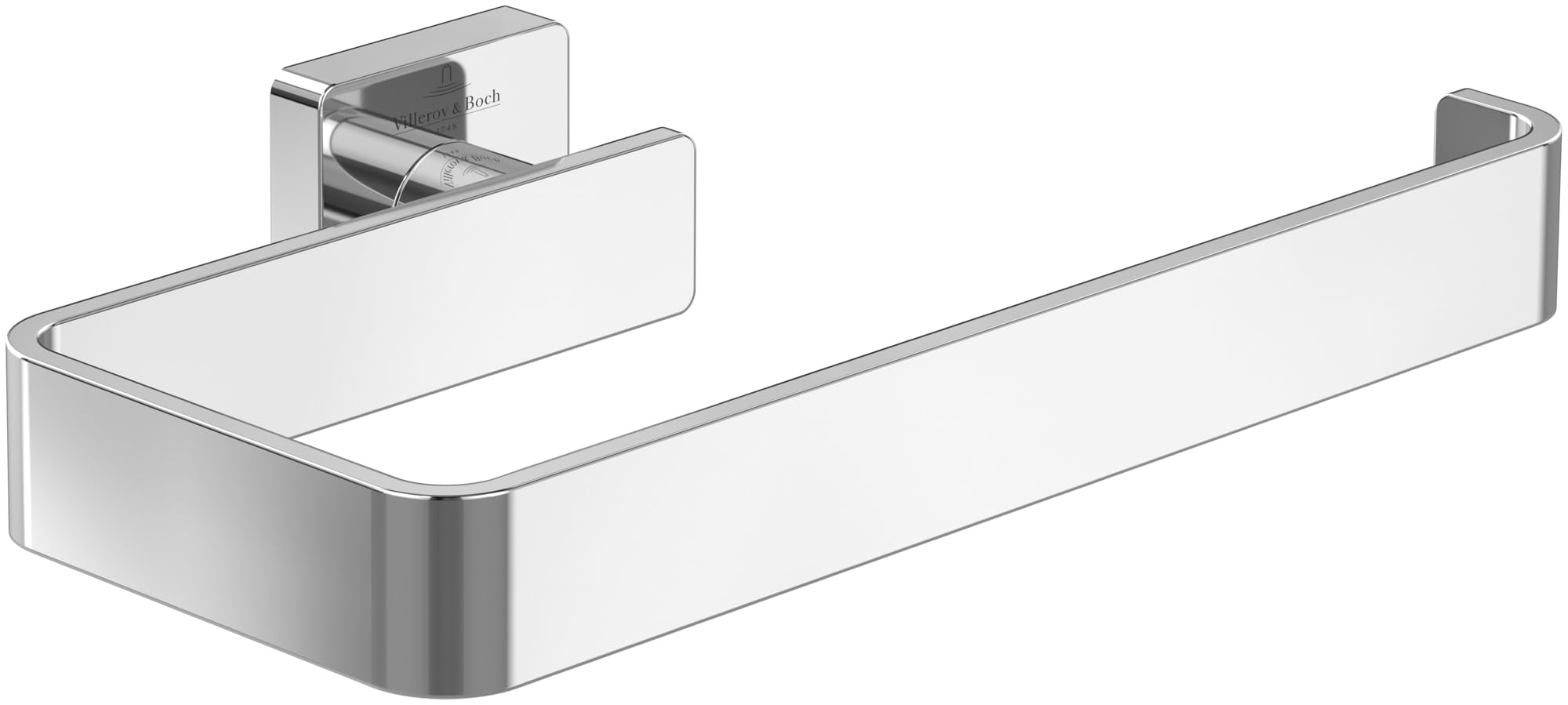 Villeroy & Boch Elements - Striking, bathroom for wall installation, towel rail made from brass, square bathroom, length 209 mm, Chrome