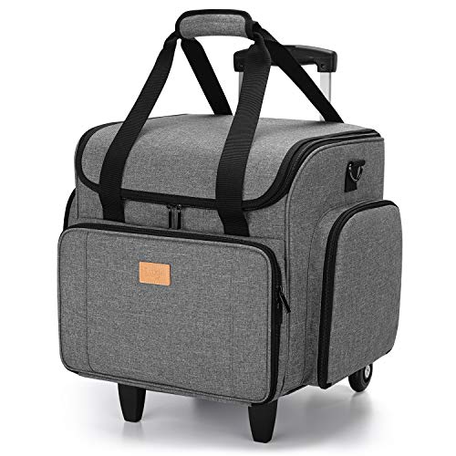 Luxja Sewing Machine Case with Detachable Dolly, Sewing Machine Tote