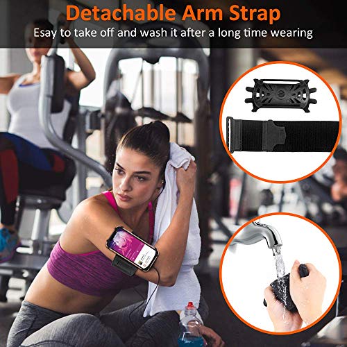 Goigrn Running Phone Holder, 360° Rotatable Running Armband, Universal Adjustable Phone Armband for Jogging Gym Hiking, Compatible with iPhone 14/14 Pro/14 Pro Max/13/12/XR/XS Max/X, Samsung S22/S21