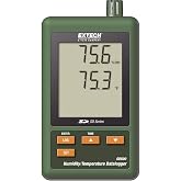 Extech SD500 Humidity and Temperature Datalogger | RH, temperature, dew point, wet bulb, dual backlit LCD, SD card Excel recording, MIN/MAX, selectable sampling