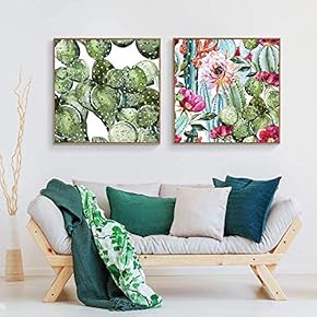 Colorful Flowers Of The Desert - 2 Panel Framed Canvas