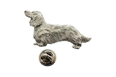 Collectables Dachshund Gifts Long Haired Dachshund Dog Golden Pin