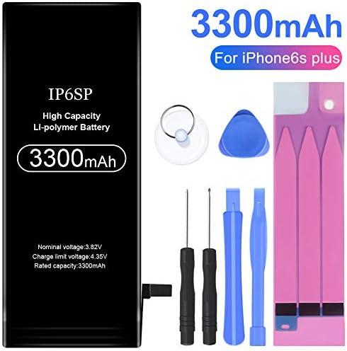 3300mAh Battery Replacement Compatible with iPhone 6s Plus,High Capacity Li-Polymer Rechargeable Battery with Complete Repair Tool Kit Adhesive and Instructions