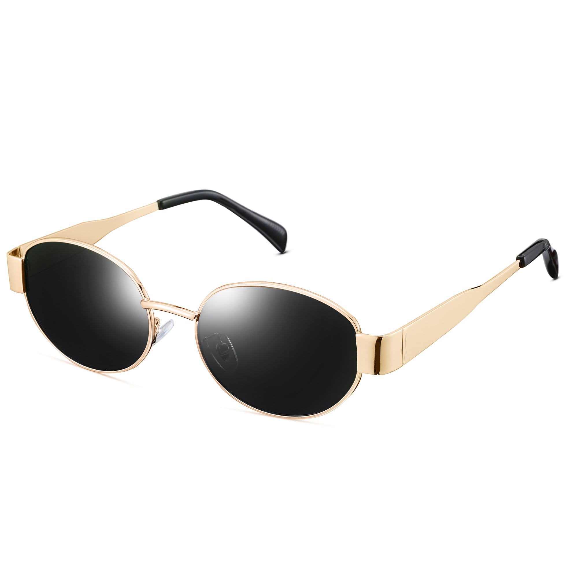 Pro Acme Retro Oval Sunglasses,Trendy Classic Shades Metal Frame Sun Glasses UV400 Protection