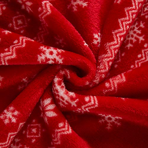 MERRYLIFE Decorative Throw Blanket Ultra-Plush Comfort | Soft, Colorful, Oversized | Home, Couch, Outdoor, Travel Use | (50" 60",Snow red