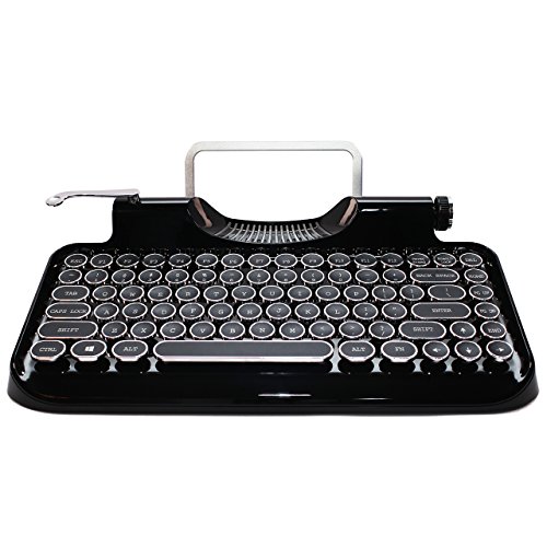 HELLBOY MX520 Mechanical Keyboard Restoring Ancient Ways Steampunk Typewriter USB Backlight Cherry Blue Switch (Mulsae Black)
