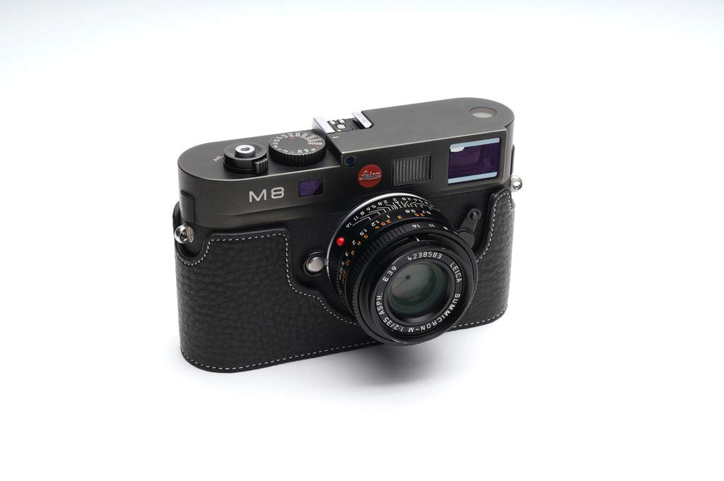 Handmade Genuine Real Leather Half Camera Case Bag Cover for Leica M8 M9 M9P M-E M Monochrome Black