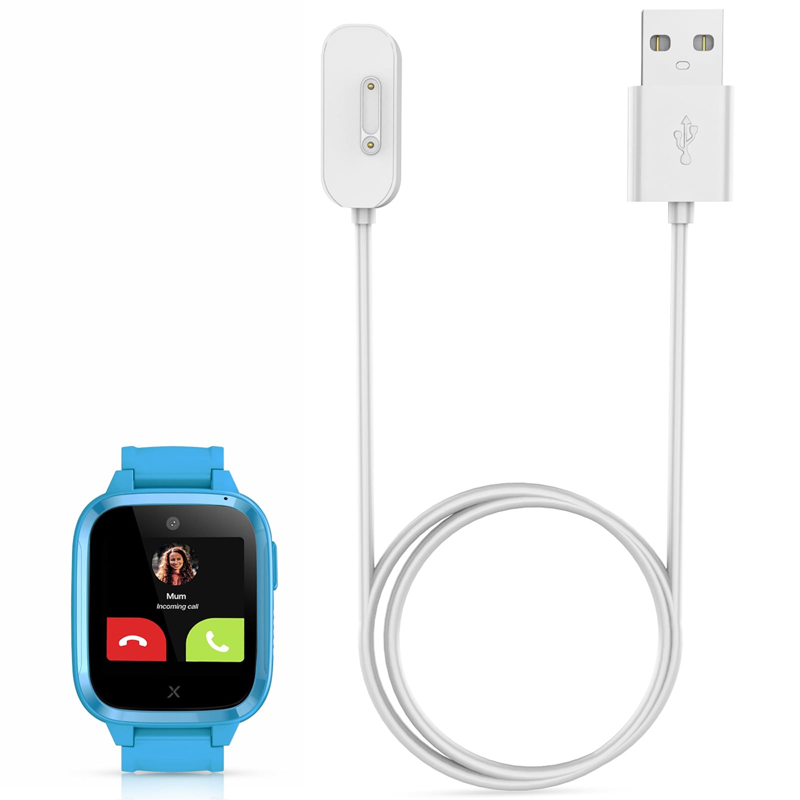 1 x Magnetic Charger Only Compatible with Xplora Kidzi Charging Cable, Portable USB Cable Replacement Charging Station Charger Cable Compatible with Xplora Kidzi, White