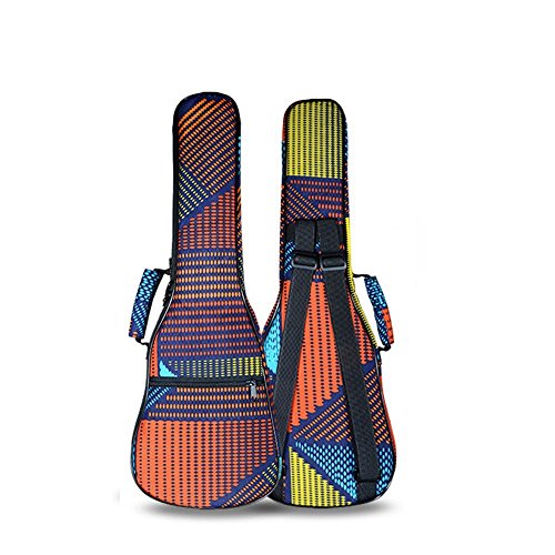 HOT SEAL 10MM Sponge Padding Durable Colorful ukulele Case Bag with Storage (23/24 in, Geometry)