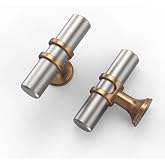 Asidrama 10 Pack Brushed Satin Nickel and Champagne Bronze Kitchen Cabinet Knobs Cabinet Hardware Zinc Knobs for Dresser Drawers