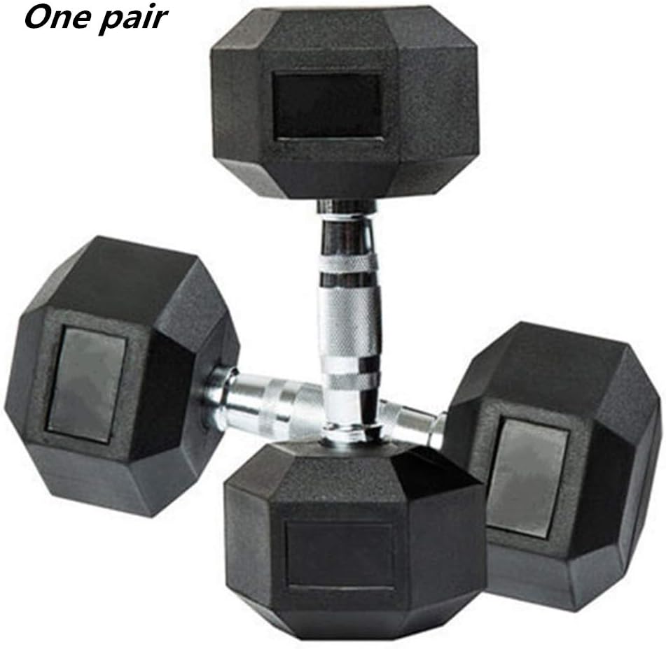 JILEIYMX Dumbells Set,Hex Dumbbell with Rubber Coating Chrome Dumbbell Bar Non-Slip, Ergonomic Grip Cross Training And Functional Training,20KG