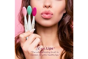 BlushLips A Double-Sided Silicone Exfoliating Soft Lip Brush Applicator Wand Tool For Plump Smoother Fuller Lip Appearance (Fuchsia)