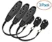 Aurum Cables 3 Outlet Flat Extension Cord for Indoor, 3 Prong Extension Cord with 16AWG 125V 1625W, UL Listed Triple Wire Grounded Multi Outlet Plug 1ft Black 3 Pack