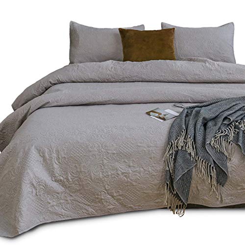 KASENTEX Coverlet Quilt SetPre WashedLuxury Microfiber Soft Warm BeddingSolid Colors