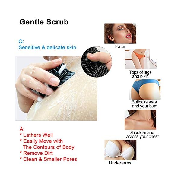 FReatech-Body-Exfoliating-Scrub-Shower-Brush-2-sided-Silicone-Bristles-for-Wet-Dry-Brushing-Gentle-Massage-and-Fine-Cleansing-Care-for-All-Skin-Types-Softer-Durable-Than-Loofah-Black FReatech Body Exfoliating Scrub Shower Brush, 2-sided Silicone Bristles for Wet & Dry Brushing, Gentle Massage and Fine…