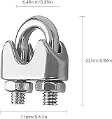 YEYIT M4 Wire Rope Clamp 10 Pcs Stainless Steel U-Shape Cable Clip 4mm view 2