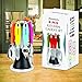 ZkitchenCo 8-Piece Kitchen Gadgets Utensils Cooking Tools, Stainless Steel Multi-Colored- Can Opener, Pizza Cutter, Bottle Opener, Ice Cream Scoop, Peeler, Grater & Strainer with Rotatable Stand