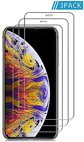 iPhone Xs Max Screen Protector [3-Pack], 9H Hardness Tempered Glass Compatible for iPhone Xs Max, Case Friendly, 2.5D Round Edge, Anti-Bubbles, Easy Install Tool, 3D Touch Support (Not Whole Screen)
