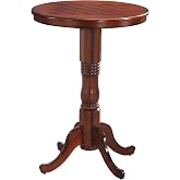 GIANTEX Round Dining Table, 30" D X 41.5" H, Wooden Pub Pedestal Side Table W/Chessboard, Adjustable Foot Pads, Multi-Purpose Dinner Table for Small Space, Kitchen, Dining Room, Restaurant, Walnut