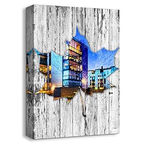 Antique Building Pop up Painting Artwork for Home Framed