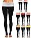 Enimay Women's High Waist Yoga Pants 1 and 2 Pack Fold Over Colored Waistband
