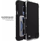Samsung Galaxy S9 Plus Case, LWGON Full Body Armor Bastard Defender Flap Three Anti-stent Metal Protective Shell for Samsung Galaxy S9 Plus (metal black + silver)