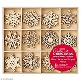 Papermania Create Christmas Wooden Shapes In Tray 48/Pkg-Large Snowflakes