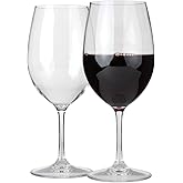 Lily's Home Unbreakable Cabernet and Merlot Bordeaux Red Wine Glasses, Made of Shatterproof Tritan Plastic, for Indoor and Outdoor Use, Reusable and Crystal Clear 20 oz. Each, Set of 2