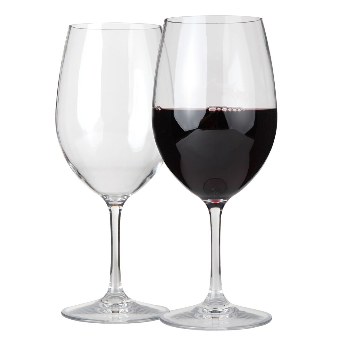 Lily's Home Unbreakable Cabernet and Merlot Bordeaux Red Wine Glasses, Made of Shatterproof Tritan Plastic, Ideal for Indoor and Outdoor Use, Reusable and Crystal Clear (590 ml Each, Set of 2)