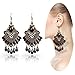 Eternity J. Elegant Vintage Black Lace Victorian Lolita Gothic Pendant Choker Necklace Earrings Set