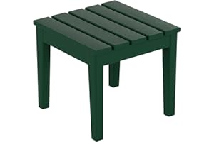 WestinTrends Ashore Oversized Outdoor Side Table, 18 Inch All Weather Poly Lumber Adirondack Patio Side Table Square End Table, Dark Green