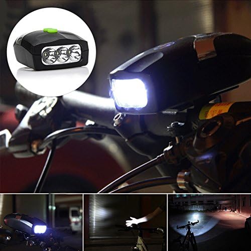 Bike LED Light Bicycle Bells 2 in 1 Super Bright Front Light –Waterproof Warning Headlight -3 safety mode 4 Kind of 80 dB Horn Sounds - for Mountain Bike –Easy to Install