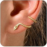 VRIUA Womens Snake Earrings - 14K Gold Plated Serpent Earrings Hypoallergenic Snake Stud Earring Everyday Trendy Jewelry
