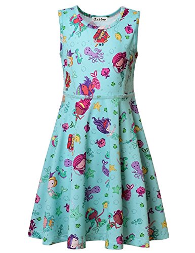 Jxstar little Girls Mermaid Dress, Fairy Dress,Queen Magic Castle Dress, Summer Sleeveless Dress, Skater Dress