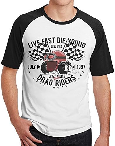 XINGHENS HETENG MODM Mens Live Fast Die Young O-neck Tshirt