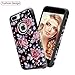 iPhone 8 Plus/7 Plus/6S Plus/6 Plus Floral Case for Girls Women, OEAGO Shockproof Heavy Duty Protection Dual Layer Armor Protective Cover for Apple iPhone 8Plus/7Plus/6SPlus/6 Plus (Rose Flower)