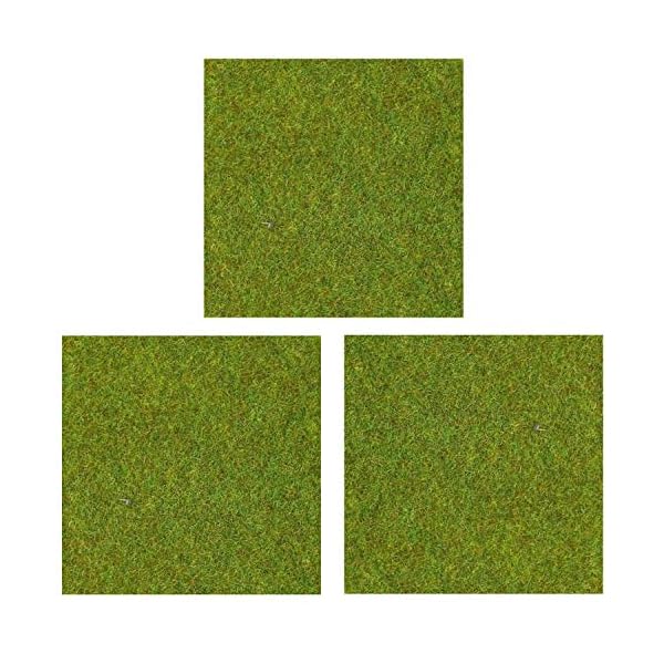 OrgMemory Modellbau Grasmatte, (3pcs, 50x50cm), Modell Train Landschaft für Modell Landschaft (Hellgrün)