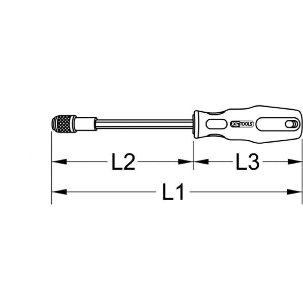 KS Tools 911.1145 200mm 1/4-inch Ergo Locking Bit Driver