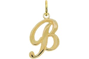 Takar Gold Initial Letter Pendant For Necklaces, 14k Gold A-Z Big Letter Charm Necklace Jewelry for Men And Women. Made In USA, Yellow Gold