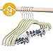 HOUSE DAY Velvet Skirt Hangers 24 Pack, Beige Velvet Pant Hangers with Adjustable Clips, Space Saving Slim Shorts Hanger, Heavy Duty Non Slip Clip Hanger for Pants, Skirts, Shorts