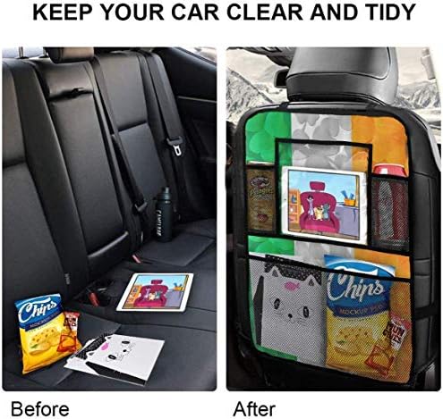 アイルランド国旗シャムロック 多機能車後部座席オーガナイザー2パック耐久性キックマットマルチポケット後部座席カバー収納袋 B01m2z1irx 1 800円